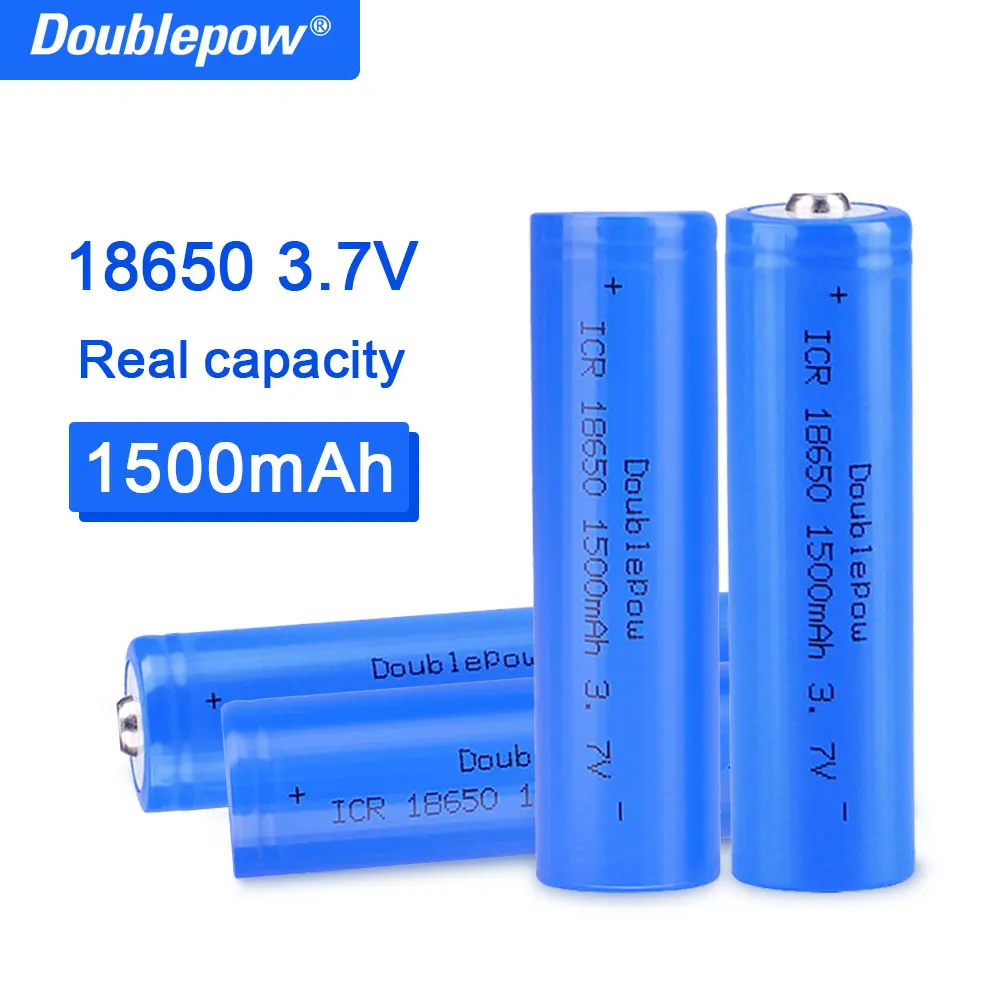 

Doublepow high quality 18650 battery 3.7V 1500mah lithium ion battery rechargeable battery for flashlight аѬяд бааѬеи